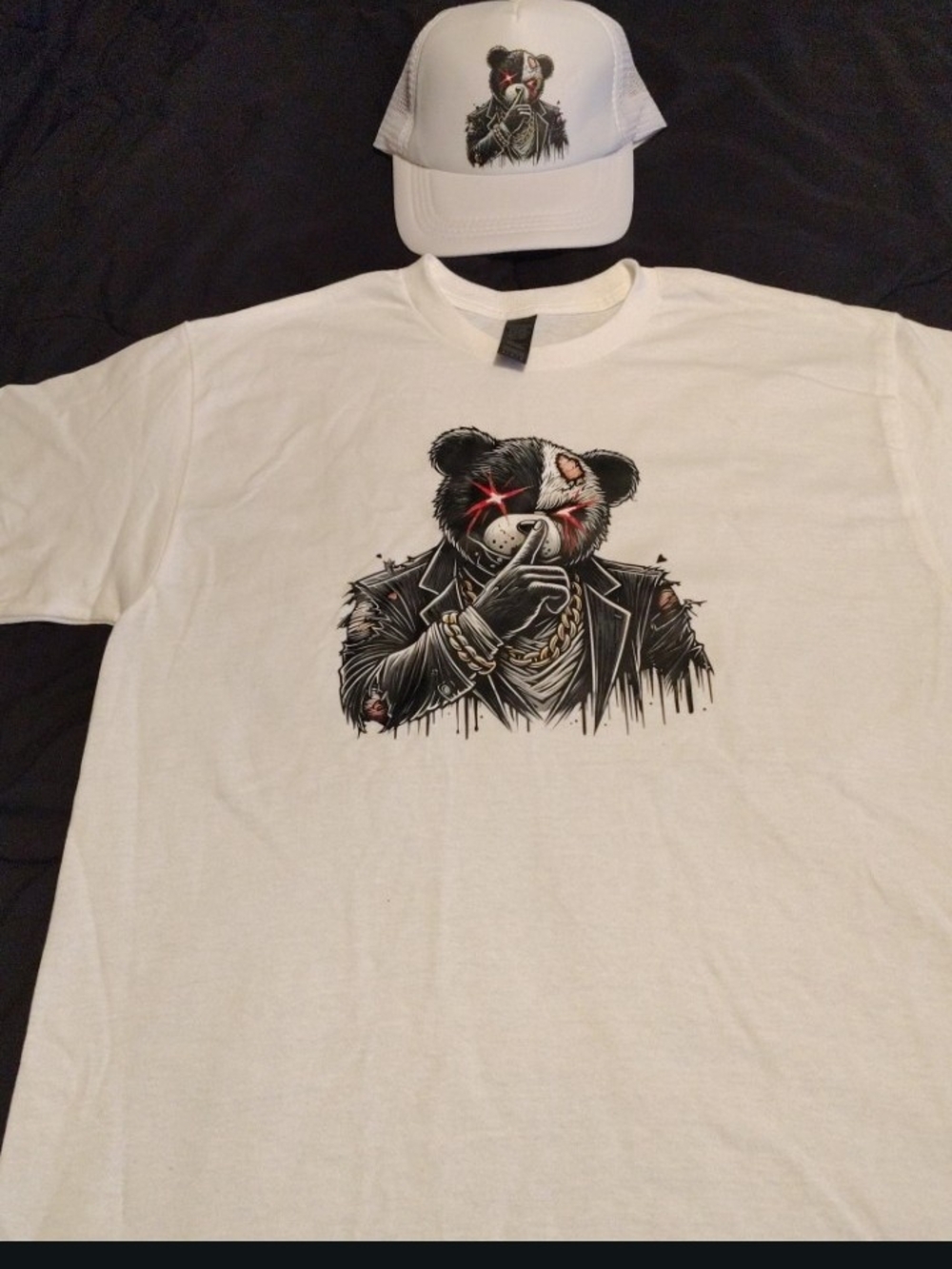 White Graphic Bear Tee - Men’s Casual Shirt "UNBEARABLE"